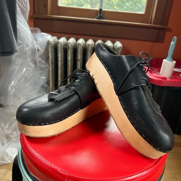 Bryr Zoe Clogs with Kilt size 39 black leather - Picture 1 of 6